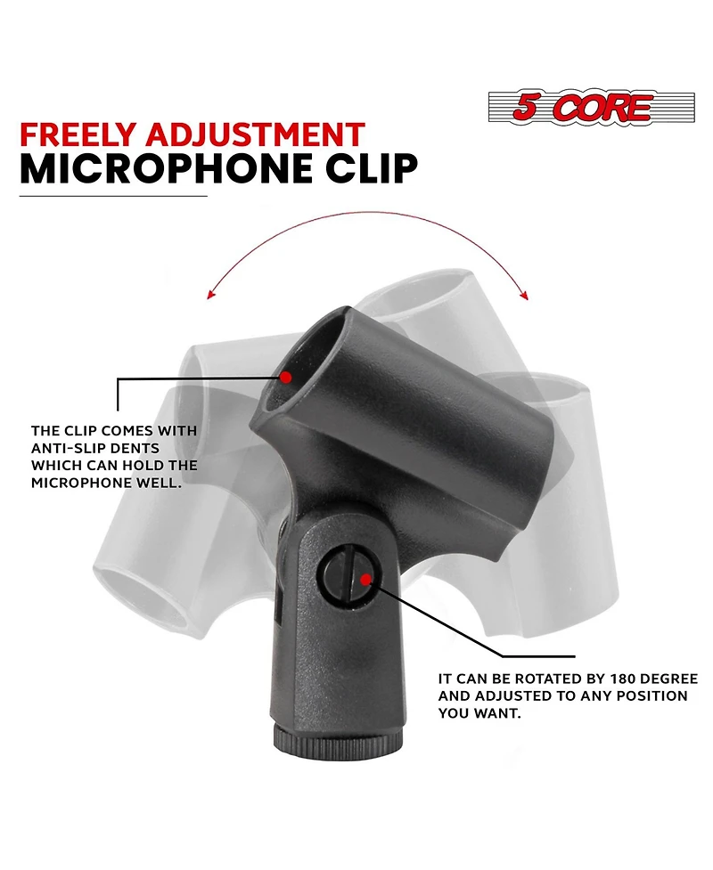 5 Core Professional Instrument Microphone Pencil Mic Condenser Cardioid Unidirectional Stick Microfono + Windscreen Mic Clip & Case