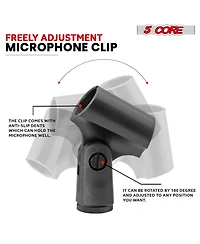 5 Core Professional Instrument Microphone Pencil Mic Condenser Cardioid Unidirectional Stick Microfono + Windscreen Mic Clip & Case