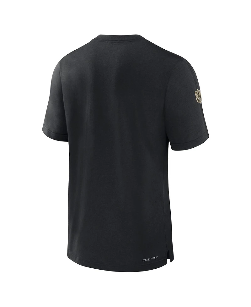 Nike Men's Black New Orleans Saints Sideline Player Performance T-Shirt