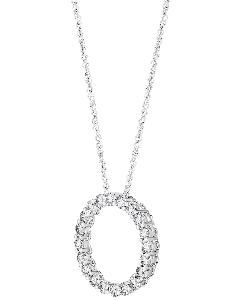 Grown With Love Lab Grown Diamond Circle Pendant Necklace (1 ct. t.w.) in 14k White or Yellow Gold, 16" + 2" extender