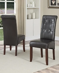 Verona Faux Leather Set of 2 Tufted Parson Chairs