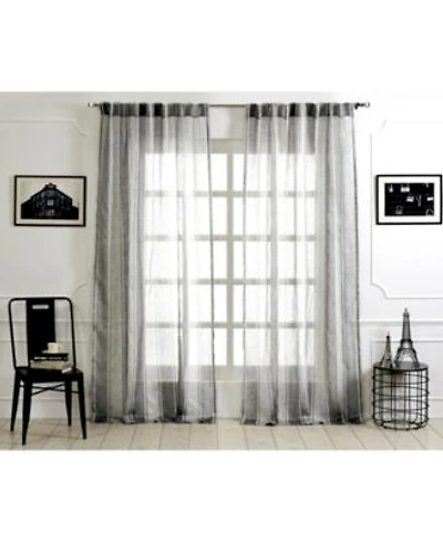 Ihi Home Lurex Linen Sheer Curtain Panel Rod Pocket Hidden Back Tabs