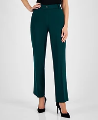 Kasper Women's Mid-Rise Pull-On Straight-Leg Pants, Regular & Petite