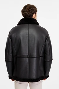 Furniq Uk Men's Fashion Leather Jacket Wool, Dark Brown