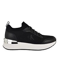 Calvin Klein Women's Vikas Almond Toe Casual Lace-Up Sneakers