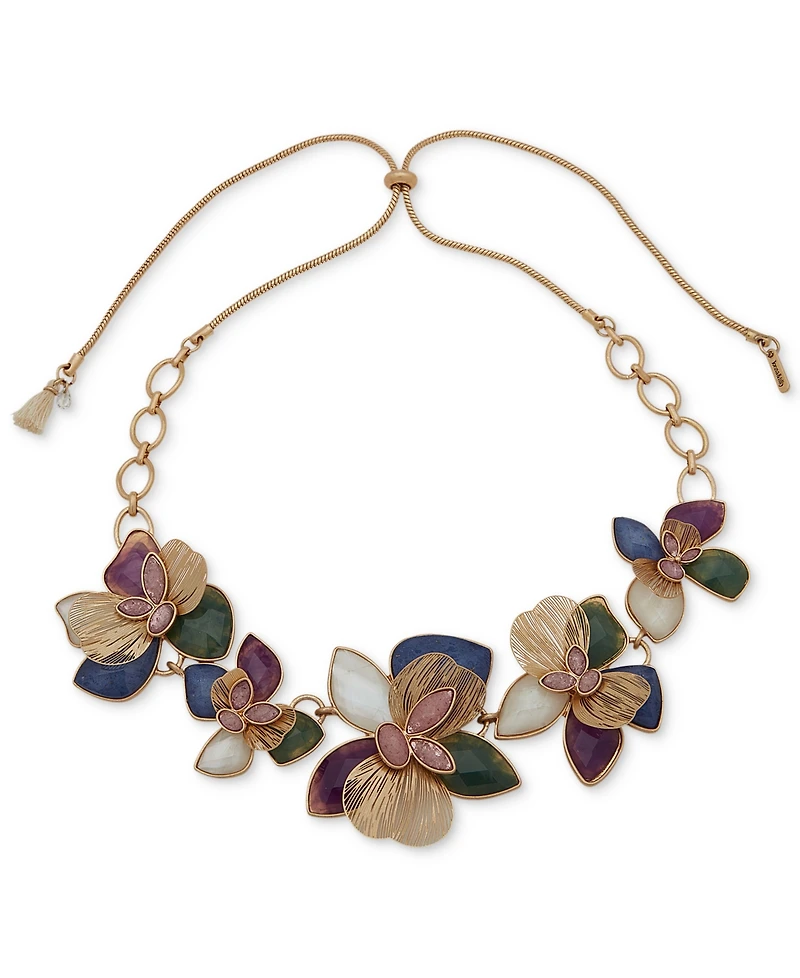 lonna & lilly Gold-Tone Flower 26" Slider Frontal Necklace