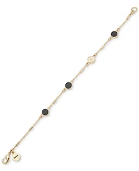 Dkny Gold-Tone Logo Enamel-Disc Flex Bracelet