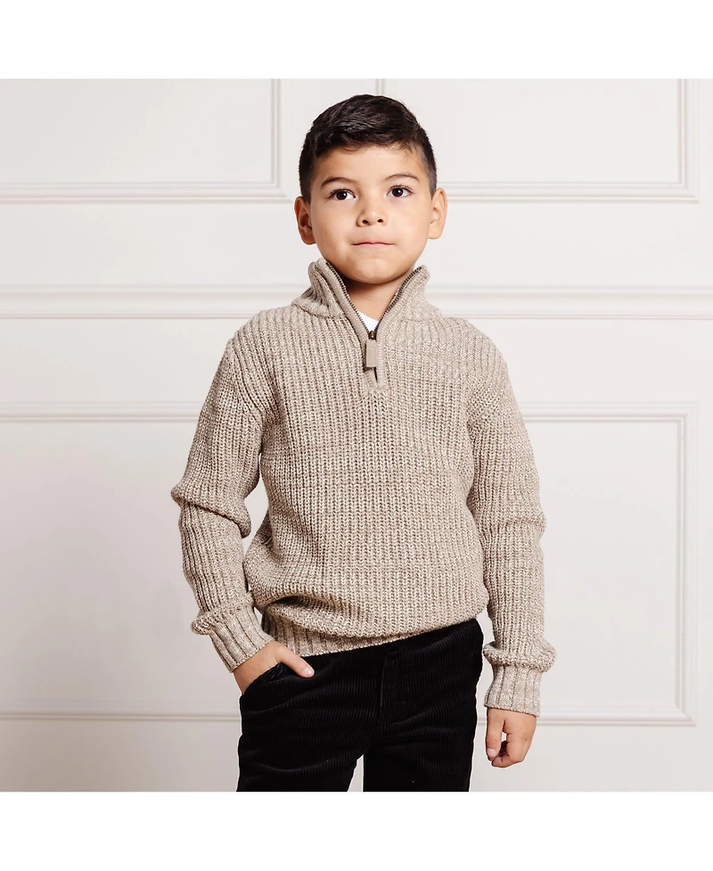 Hope & Henry Boys' Organic Long Sleeve Half Zip Pullover Sweater, Kids