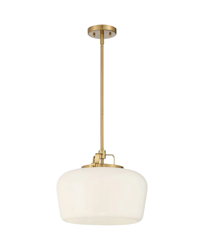 Mystic Gold Pendant Chandelier Lighting 15" Wide Modern Opal White Glass Shade 3-Light Fixture for Dining Room Living House Foyer Kitchen Island Entry