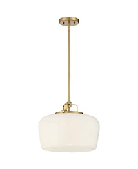 Mystic Gold Pendant Chandelier Lighting 15" Wide Modern Opal White Glass Shade 3-Light Fixture for Dining Room Living House Foyer Kitchen Island Entry