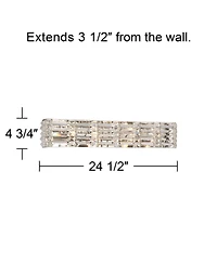 Possini Euro Design Vivienne Modern Wall Light Chrome Silver Metal Hardwired 24.5" Wide Light Bar Fixture Mounted Clear Crystal Accents for Bathroom V