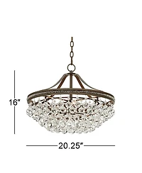 Vienna Full Spectrum Wohlfurst Bronze Pendant Chandelier 20 1/4" Wide Clear Crystal 5-Light Fixture for Dining Room House Foyer Kitchen Island Be