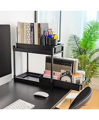 Iris Usa 2-Tier Under Sink Organizer, Pack, Storage with Sliding Drawers - Versatile solution for Office, Kitchen or Bathroom