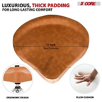 5 Core Drum Throne with Backrest Thick Padded Adjustable Guitar Stool Motorcycle Style Saddle Music Chair Seat for Adult Drummers
