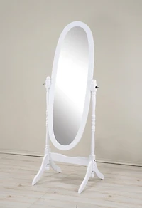 Streamdale Traditional Queen Anna Style Wood Floor Cheval Mirror, White Finish