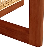 Streamdale Furniture Rustic-Modern Wood & Rattan Coffee Table for Nature-Inspired Living