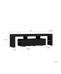 Streamdale Led Tv Stand for 65" TVs, Modern Console, Black
