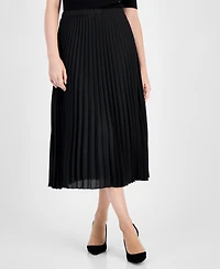 Anne Klein Chiffon Pull-On Pleated Skirt