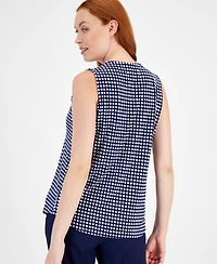 Anne Klein Women's Printed Sleeveless V-Neck Shell Top