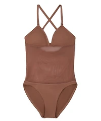Capezio Girls Plunge Neck Mesh Midriff Leotard