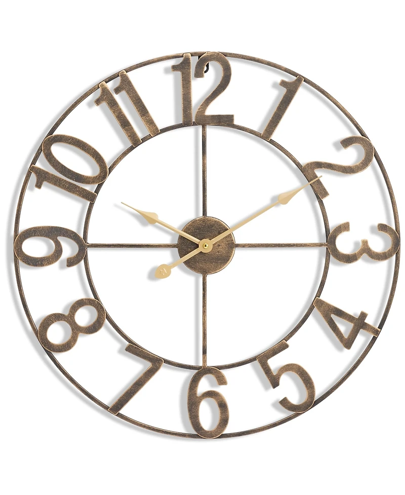 Sorbus Large Wall Clock for Living Room Decor - Numeral Kitchen 24 inch Decorative (Gold)