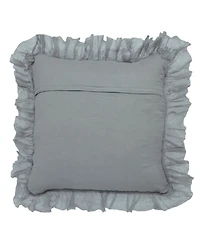 Ihi Home Pure Linen Sheer Fringe Pillow, 22"Sq