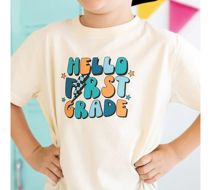 Sweet Wink Toddler Boys Hello First Grade Short Sleeve T-Shirt