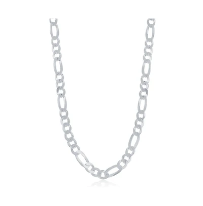 Simona Sterling Silver 5.8mm Figaro Chain -Rohdium Plated