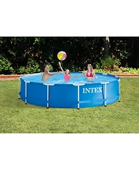 Intex 12' x 30" Metal Frame Above Ground Pool, Filter, Cover, & Maintenance Kit