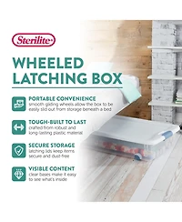 Sterilite 56 Quart Latching Stackable Wheeled Storage Container w/ Lid, (4 Pack)