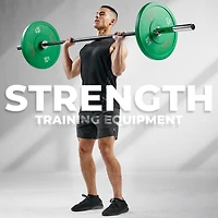 Sunny Health & Fitness Elite 2-inch Rubber Olympic Bumper Weight Plate Lb Color Coded with Steel Hub