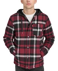 Levi's Men's Plaid Quilted Hooded Shirt Jacket