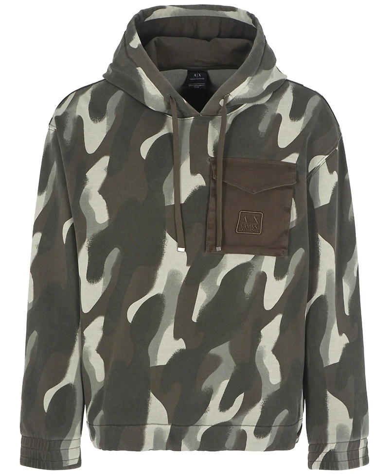 A|X Armani Exchange Men's Long Sleeve Camo Hoodie