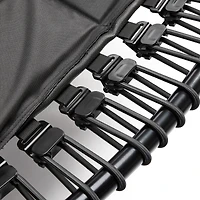 Sunny Health & Fitness Springless Mini Trampoline – Premium Adjustable Bungee-Style Indoor/Outdoor Exercise Rebounder for Quieter and Safer Wo