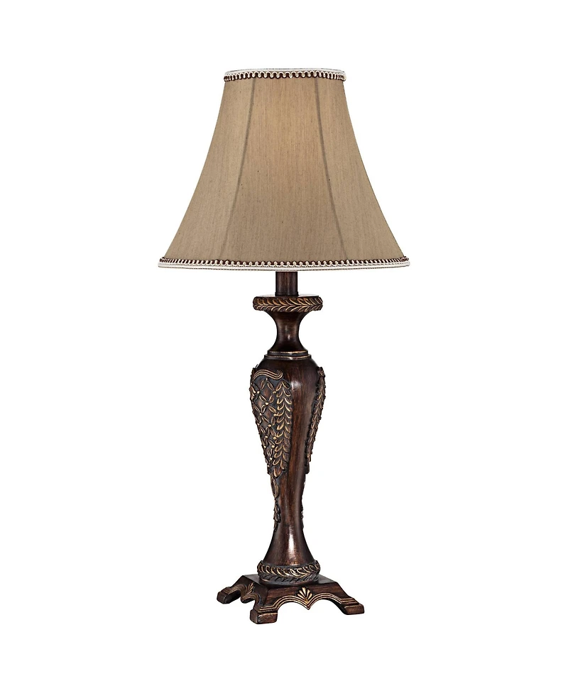 Regency Hill Hanna Traditional Accent Table Lamp 23 1/2" High Dark Bronze Candlestick Floral Bell Shade for Bedroom Living Room Bedside Office Fa