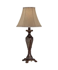 Regency Hill Hanna Traditional Accent Table Lamp 23 1/2" High Dark Bronze Candlestick Floral Bell Shade for Bedroom Living Room Bedside Office Fa