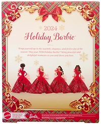 Barbie Signature 2024 Holiday Barbie Fashion Doll, Seasonal Collector Gift, Dark Brown Hair with Plaid Gown