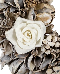 Northlight Glittered Winter Botanicals Artificial Wreath - 9.5-Inch