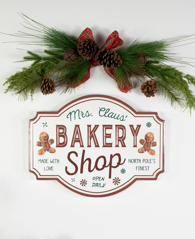 Northlight Gingerbread Metal Christmas Wall Sign - 18-Inch