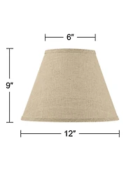 Springcrest Fine Burlap Small Empire Shape 6" Top x 12" Bottom x 9" Slant (Spider) Replacement with Harp and Finial