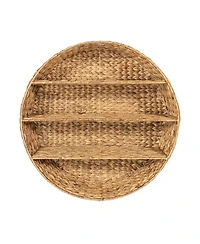 Jonathan Y Annulus 24.5" 3-Shelf Circular Handwoven Hyacinth Wall Rack, Natural
