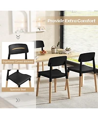 Modern Dining Side Chairs Set of 4 with Ergonomic Backrest for Room