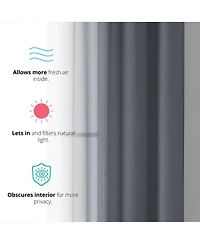 Hlc.me 2 Piece Semi Sheer Voile Window Curtain Drapes Grommet Panels for Bedroom