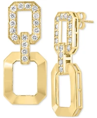 Effy Diamond & Polished Octagon Link Drop Earrings (1-1/4 ct. t.w.) in 14k Gold