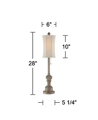 Regency Hill Traditional Buffet Table Lamps 28" Tall Set of 2 Natural Candlestick Cream Bell Shade for Dining Room