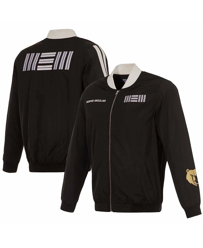 Jh Design Men's Black Memphis Grizzlies 2023/24 City Edition Nylon Full-Zip Bomber Jacket