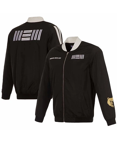 Jh Design Men's Black Memphis Grizzlies 2023/24 City Edition Nylon Full-Zip Bomber Jacket