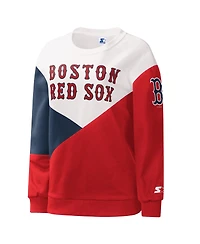 Starter Women's White/Red Boston Red Sox Shutout Pullover Sweatshirt