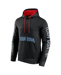 Fanatics Men's Black Team Usa Gold Fleece Pullover Hoodie
