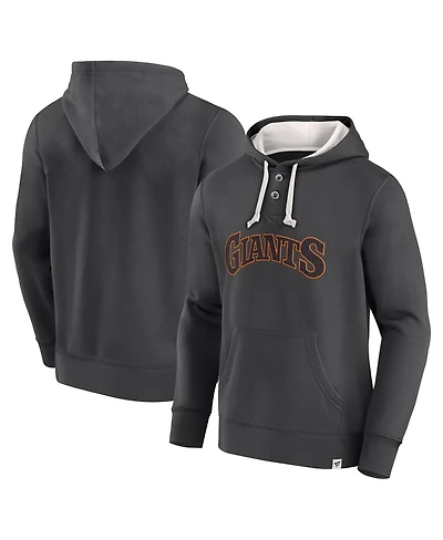 Fanatics Men's Black San Francisco Giants Plan for Adversity Henley Fleece Pullover Hoodie